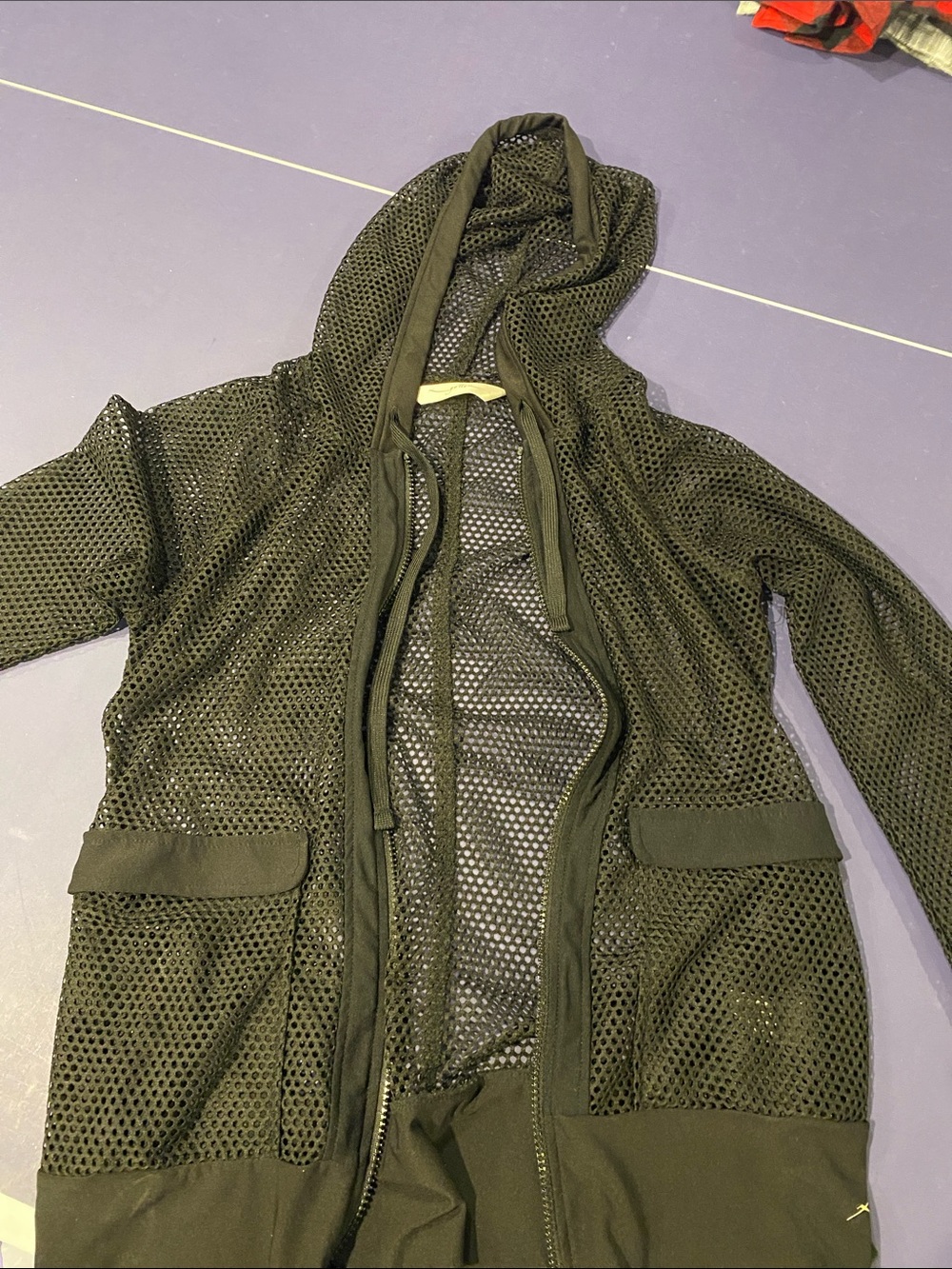 Women’s Black Mesh Hooded Jacket